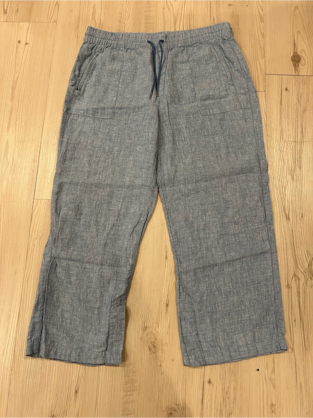 Athleta Slate Blue Drawstring Wide-Leg Pants